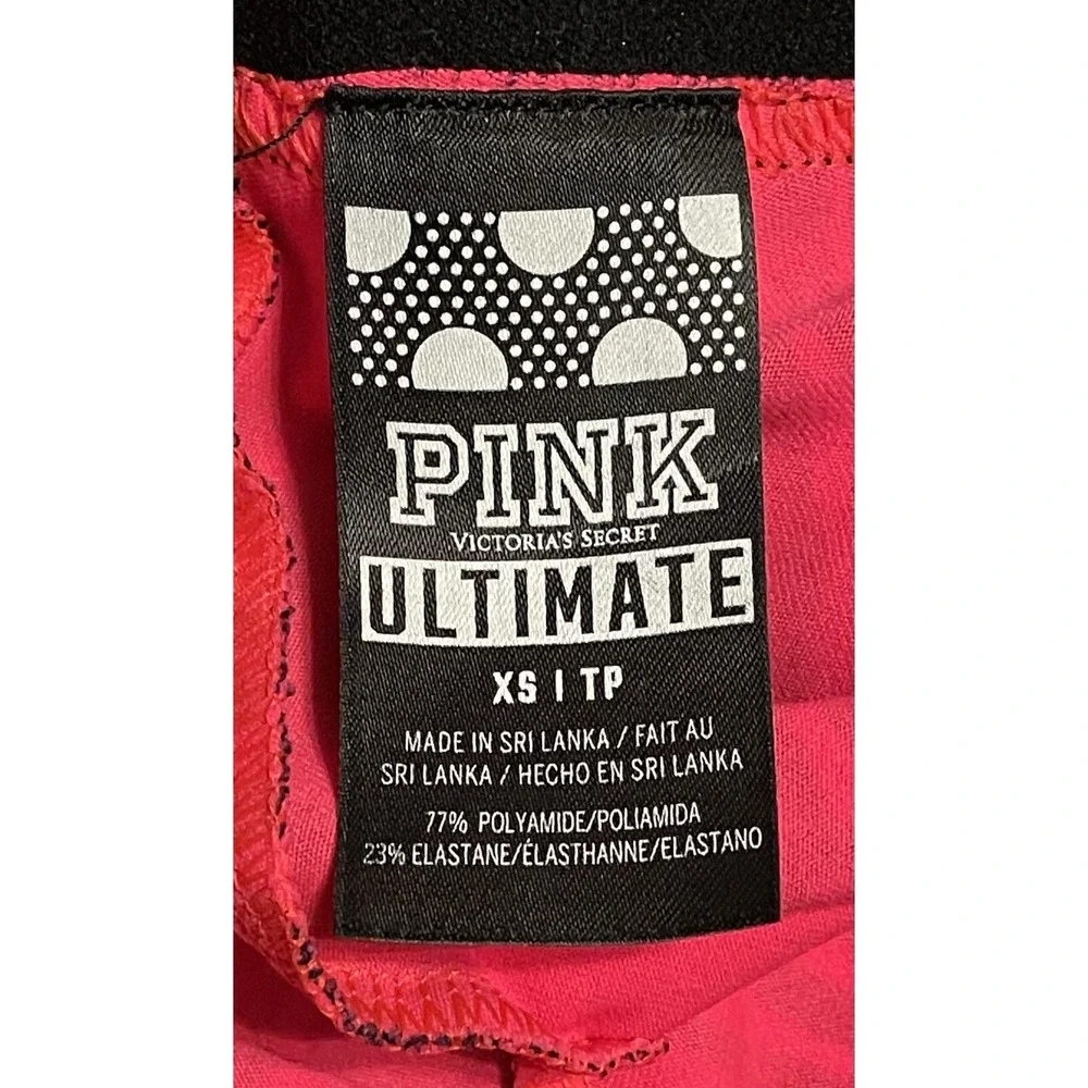 Women's Pink Victoria's Secret Ultimate Crop‎ Yoga Pants XS Pink/black
